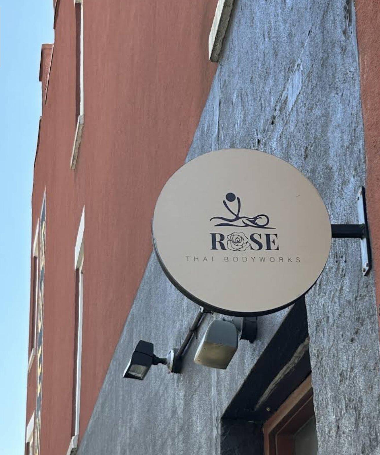 Rose Thai Bodyworks street sign
