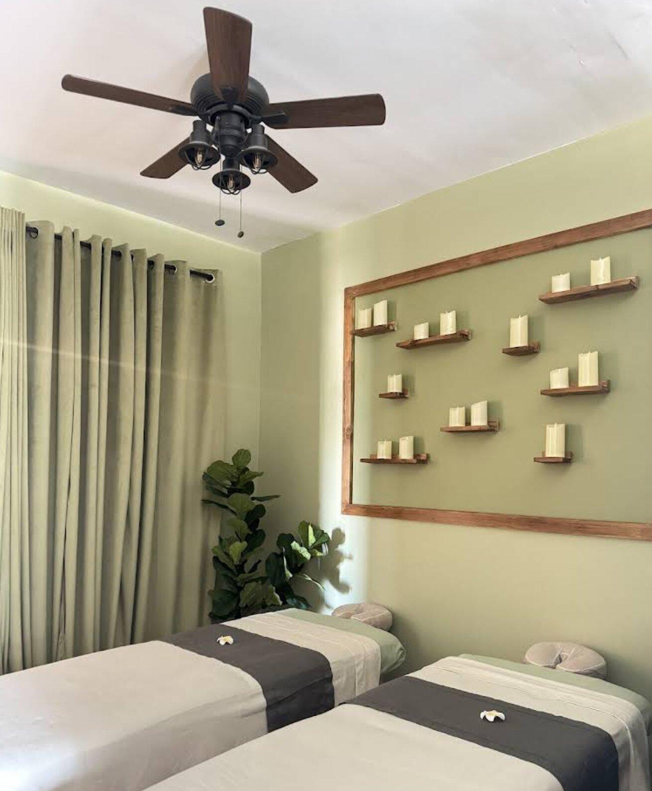 Couples treatment room with massage tables